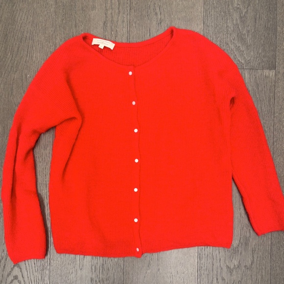 Sezane Sweaters - SEZANE-Gaspard Cardigan (Red)-Small